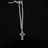 Collar con Colgante de Cruz Hueca gótica Vintage, Accesorios de Cadena de Estilo Callejero, Accesorios para Hombres, Mujeres, Regalo, joyería para el Cuello