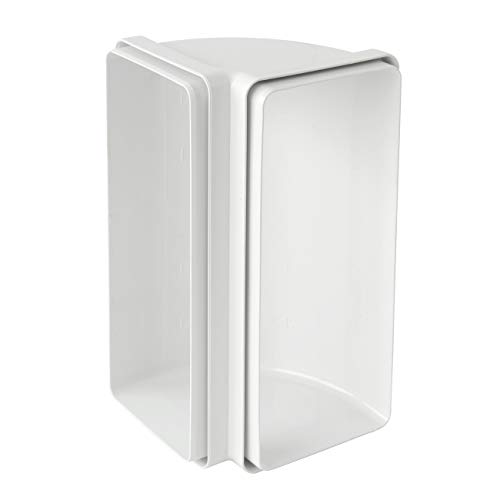 La CCV229B Vertikal gebogen 220x90mm ABS mit Einsätzen F/F für rechteckige Rohre Farbe weiß