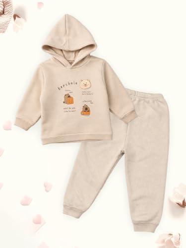 Image of Kidbea Premium Organic Cotton Unisex Baby Winterwear Co-ord Set | Soft, Warm & Classy Outfit for Boys & Girls | Warm & Cozy Fit for Infants kids