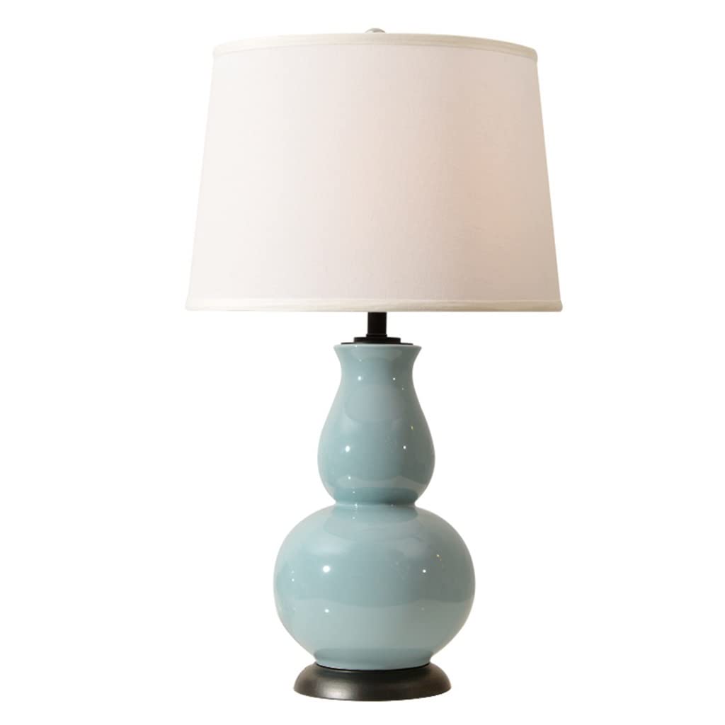 Lampe de bureau céramique bleu clair E27 luminaire chevet salon