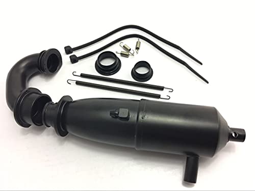 Rc Black Rear Tuned Pipe Exhaust Pipe Set For 1/10 Scale Rc Nitro Cars Mt Truck/Buggy/Onroad Race Touring Car Toys #TOP2