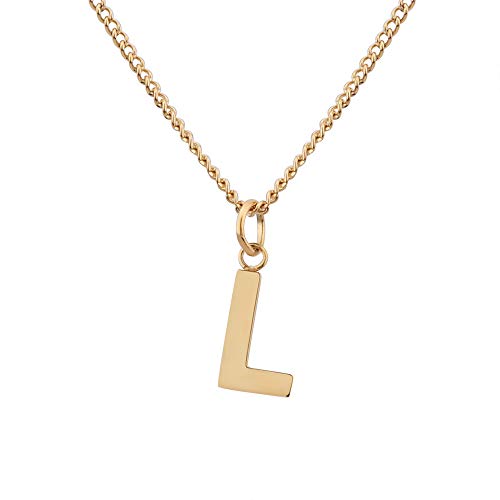 GD GOOD.designs halsband med bokstäver guld 18 karat - Vattentätt I hudvänligt halsband för kvinnor med A-Z hänge I Initialbokstavshalsband - Alla hjärtans dag-present till honom och henne