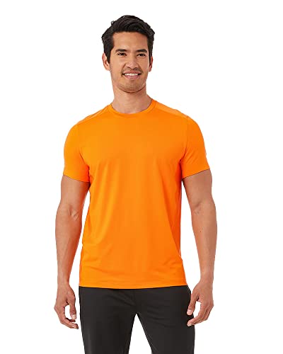32 Degreees Men’s Mesh Panel Active T-Shirt| Relaxed Fit | Mesh Shoulder & Side Panels | Breathable, Vibe Orange, Small #TOP25