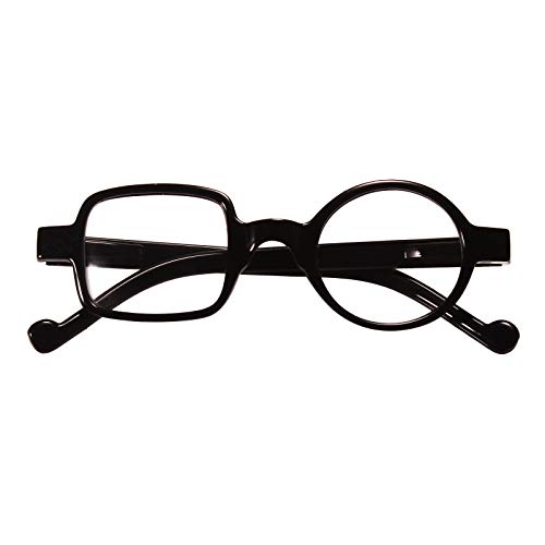 BEISON One Square One Round Readers Reading Glasses (Black, 1.5)