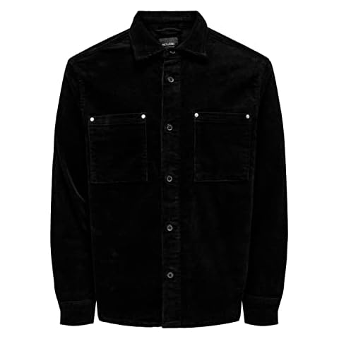 Only & Sons Men's Onstrack Life Ovr 2pktcord Ls Shirt Noos Cord, Black, M Cover