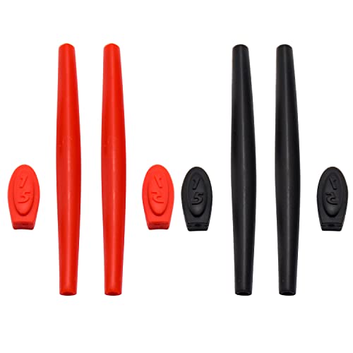 Manchons Oakleys Square Wire 2.0 silicone rouge/noir pour réparer vos lunettes