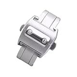 Tipo di chiusura: ACCIAIO HTHRRFE Fibbia for orologio da 18 mm e 21 mm, in acciaio inossidabile 316L, con chiusura a farfalla pieghevole, compatibile con la serie Cartier Santos 100.(18mm)