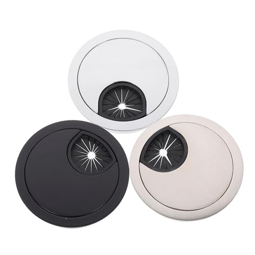 CIYODO Round Cable Hole Cover 50mm Grommets for Desk 3pcs Wire Organizer Zinc Alloy for Home Office