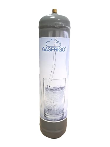 Certificazione TÜV GASFRIGO®, Bombola co2 per gasatore, 600 gr usa e getta attacco M11x1, gas acqua frizzante, co2 per acqua frizzante, cilindro co2 per gasatore, bombole gasatore acqua frizzante