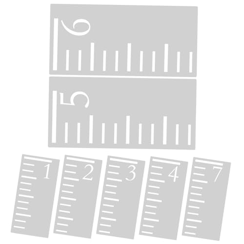 Tofficu Kids Growth Chart Ruler Template 7Pcs Plastic Height Scale Stencil for Children Reusable Measurement Tool for Nursery Wall Decor