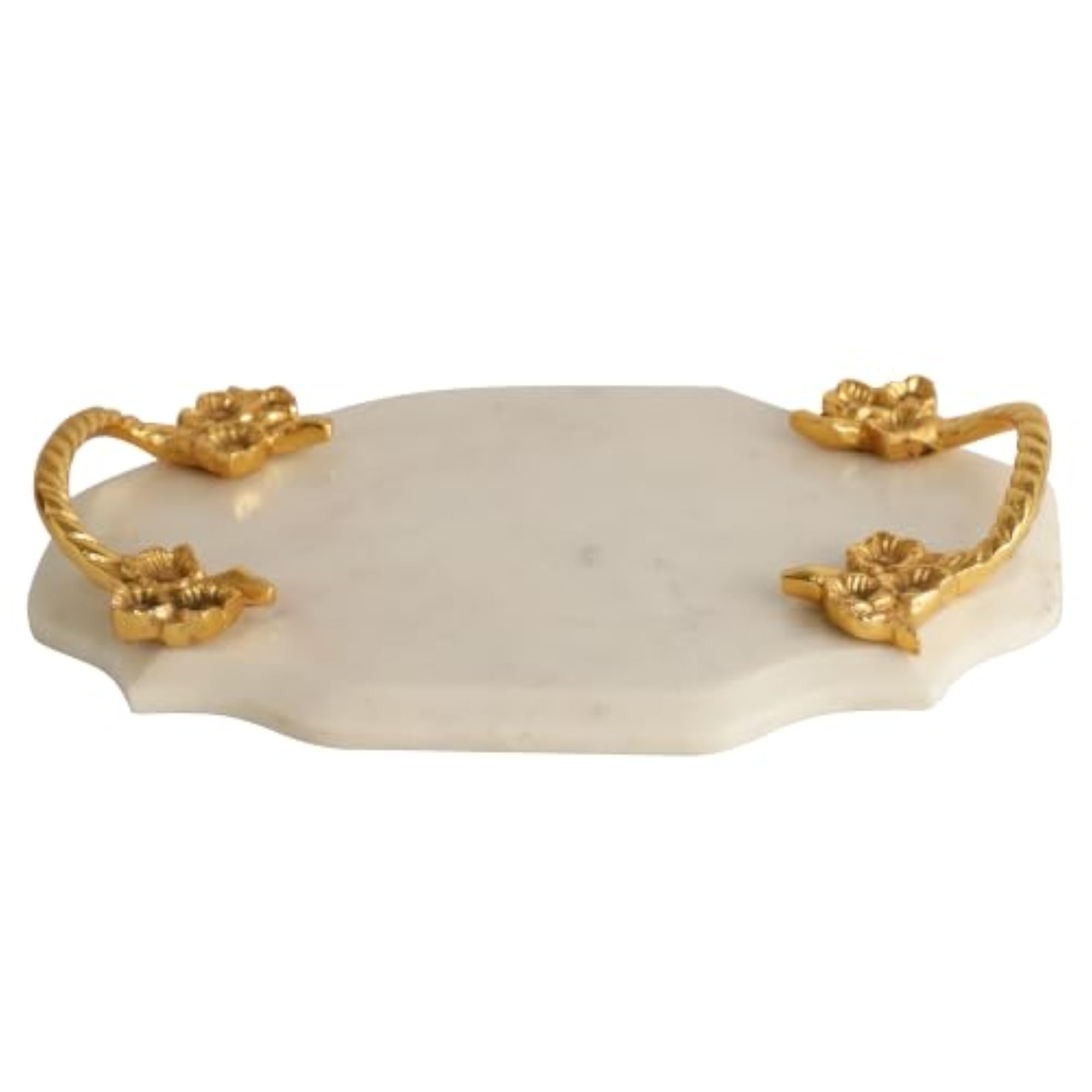 Velora Handle Marble Serving Tray
