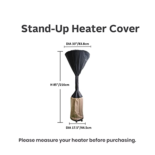 only fire Abdeckung für freistehenden Terrassenheizstrahler, Haube passt 86,5cm runde Kuppel und 47cm quadratische Basis für Terrassenheizer, Heizpilz(86.5 * 47 * 225cm)
