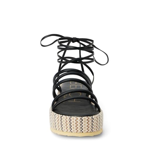 BEACH by Matisse Womens Eli Ankle Strap Platform Casual Sandals Casual Low Heel 1-2" - Black3