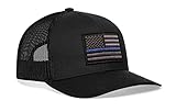 HAKA Thin Blue Line Hat, American Flag Trucker Hat for Men & Women, Honoring Law Enforcement Officers, Adjustable Baseball Cap