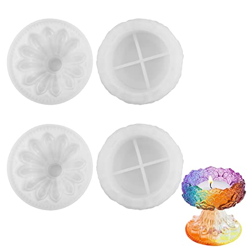 4 Pack Candle Holder Resin Molds Silicone Lotus And Sphere Styling Diy Craft Making Candle Holder Casting Resin Mold Making Decor Tool For Candle Decorations #TOP6
