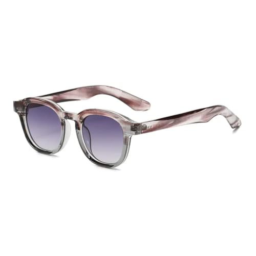 Lunettes de soleil rétro à rivets monture transparente ronde style vintage