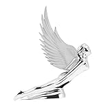 GG Grand General 48056 Clear 8 X 8 inches Chrome Flying Goddess Hood Ornament with Windriders
