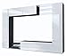Vladon Mueble de salón Mirage, 2 Puertas, 2 Puertas abatibles y 6 Estantes de Cristal Abiertos, Negro Mate/Blanco de Alto Brillo (262 x 183 x 39 cm)