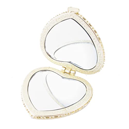 Fomiyes Pocket Makeup Mirror Foldable Mini Heart Cosmetic Mirrors 2-Sided Travel Mirror For Women Girls #TOP3