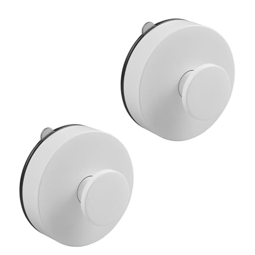 Zfseyuh 2 Piezas Gancho de Ventosa para Baño Ventosa Toalleros de gancho Ganchos Multiuso Baño Ventosa Blanco para Paños de Cocina
