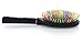 OneDor Rainbow S-Curve Ball tipped Air Volume Paddle Hair Brush with Flexible Cushion Base for Hair | Detangling Comb (2 Set - Black)