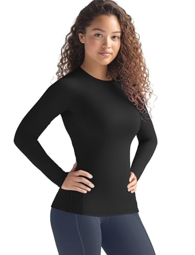 Zengjo Womens Thermal Tops Lightweight Long Sleeve Running Workout Shirts Cold Weather Athletic Baselayer Soft Fitted Warm3