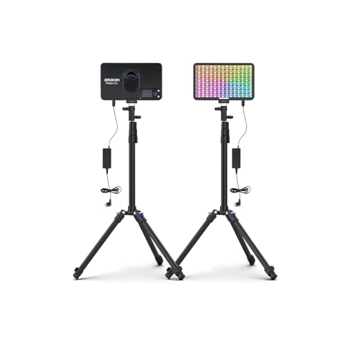 amaran Pano 60c 2-Light Kit 60W RGBWW Full-Color Panel Light Set, 22,220 Lux @ 0.5m, USB-C PD Powered, Includes Softboxes, Grids, Diffusers, Stands & Carrying Case for Photography & Video -