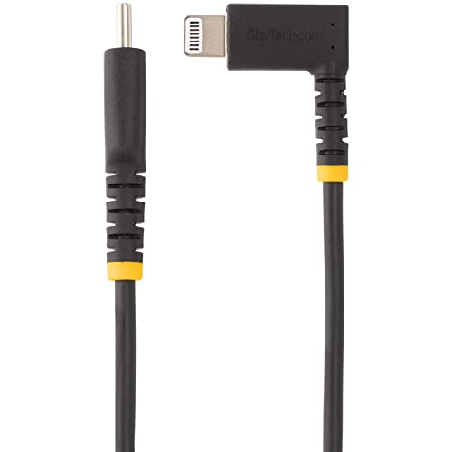 Image of StarTech 3ft /1m USB-C to Lightning Cable Black Right-Angled (RUSB2CLTMM1MR)