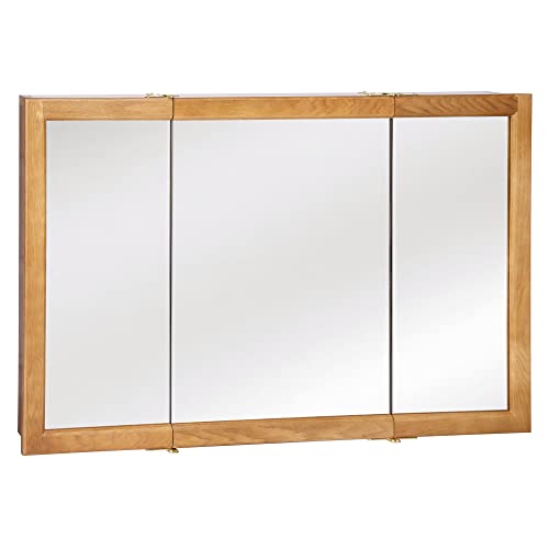 48 Inch Richland Bathroom Medicine Cabinet, Wall Mounted, Mirror, Oak &ndash; Design House, 530584-NOK