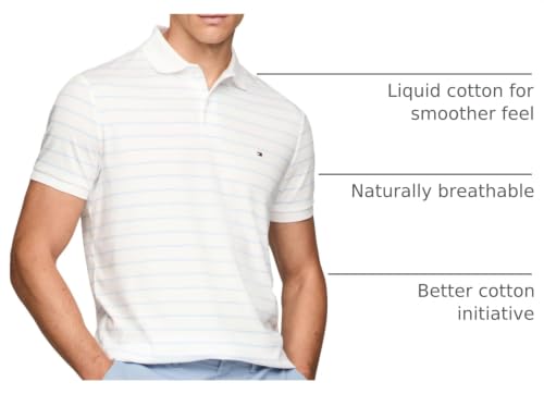 Image of Tommy Hilfiger Mens Short Sleeve Casual Polo Shirts in Regular Fit with Liquid Cotton