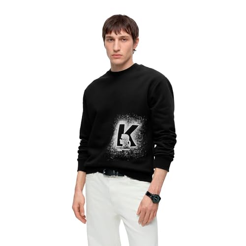 Sweatshirt KARL LAGERFELD JEANS K/Logo Noir en Coton Coupe Droite M