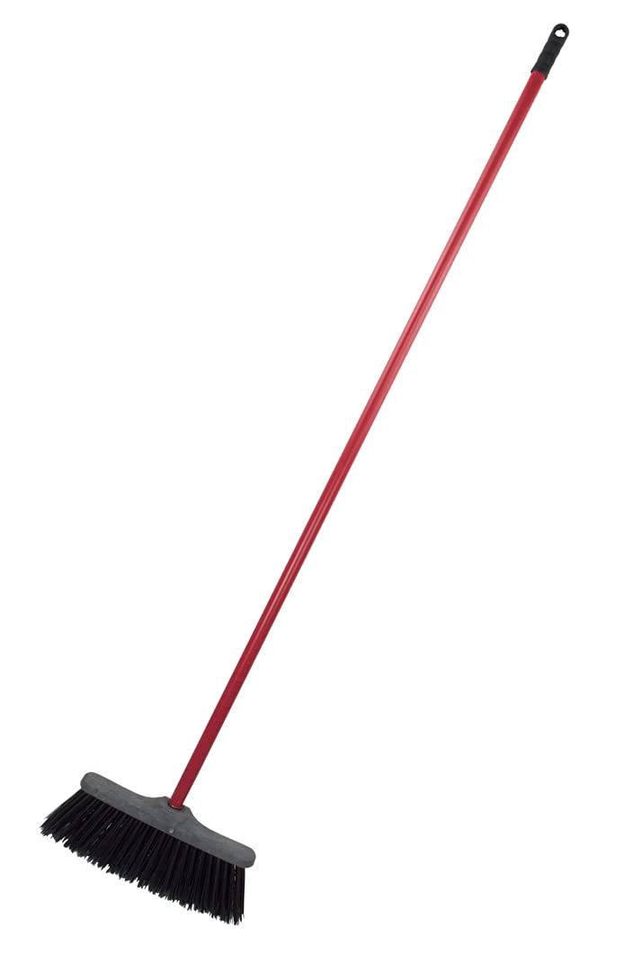 Set 5 Scope da Esterno Industriale o Giardino con Setole Rigide Dure Incluso Manico in Metallo