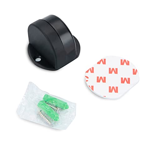 Tope de puerta de acero inoxidable autoadhesivo e impermeable con amortiguador de goma, 2 piezas 2