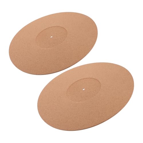 Yardwe 2pcs Turntable Pad Cork Record Player Mats for Vibration Dampening Noise Reduction and Anti-static Protection