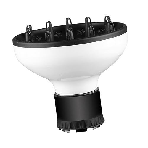Mikinona Hair Dryer Diffuser Universal Styling Nozzle Heat Proof Salon Grade Hair Dryer Attachment for Straight Curly Hair Easy Storage White