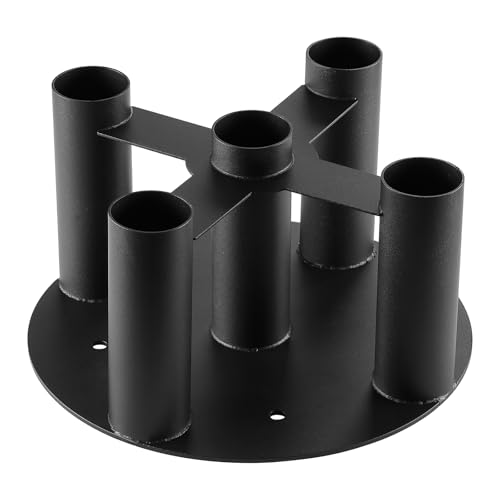 Wishtofly Barbell Holder Storage Rack, Heavy Duty Vertical Stand for Home & Commercial Gym, Fits 2-inch Olympic, Curl, Hex Bars, Corner Floor Stand, Holds 5 Bars