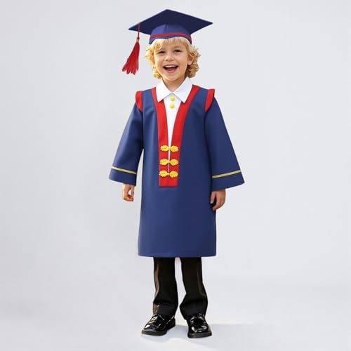 Image of Kindergarten 2025 Graduation Cap and Gown Tassel Sets with Charm 2PCS Graduations Stoles for Kids Grad Party Clothes