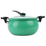 Mini olla a presión, olla de presión de calentamiento rápido de gran capacidad con manijas de bloqueo, micro stockpot multifunción antiadherente para gas, inducción, estufas eléctricas, verde