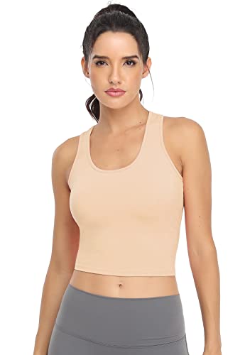 Image of Joviren Crop Tank Tops for Women Workout Cropped Athletic Shirts