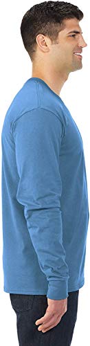 Image of Fruit of the Loom Men's Long Sleeve Cotton T-Shirt (X-Large, Charcoal Heather Grey)
