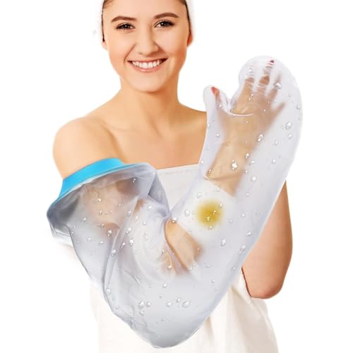 Asunby Cast Covers for Shower Arm Adult Waterproof,Reusable Full Cast Protector for Bandage,Hand,Wrist,Elbow,Soft Comfortable Showering Sleeve Bag to Keep Wounds Dry,After Surgery Gifts