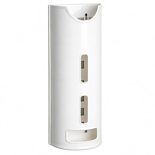Image of Wall-Mount Plastic Bag Dispenser - Kitchen /Utility Holder, Easy-Pull