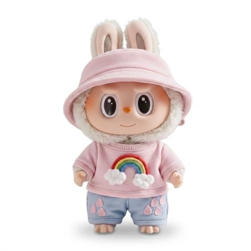 Rainbow Outfit Compatible with 17cm Labubu - Colorful Clothes for Big into Energy Labubu, Doll...