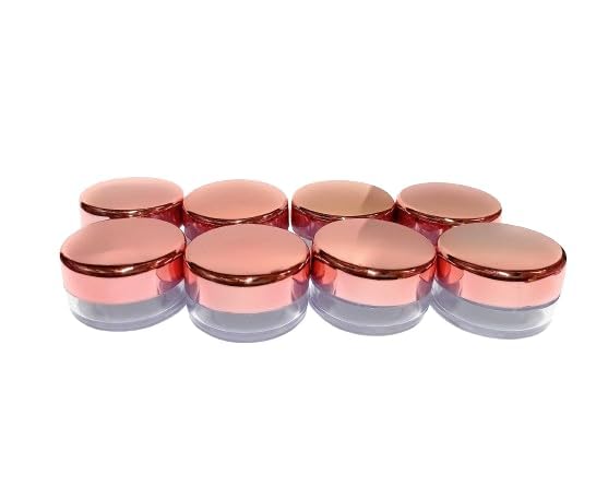 SHREE MAHA Empty Transparent Cosmetic Container with Leakproof inner lids for Lip Balms, Lip Scrubs, Eyeshadow, Makeup & DIY cosmetics (ROSE GOLD Cap, 10 grm) (Pack of 12)-image-36