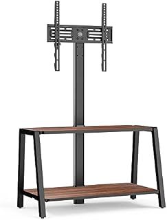 FITUEYES TV Stand Cabinet with Bracket for 32 - 55 Wooden Open Shelves Floor TV Unit TV Table with Mount TV Lowboard Height Adjustable Golden Walnut 80cm Wide TW-A20801WD
