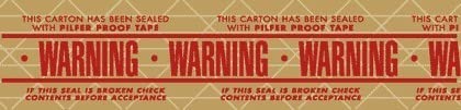 Cinta de embalaje de cartón de seguridad a prueba de manipulaciones de 8 rollos. texto "Este cartón ha sido sellado cinta a prueba de robo.