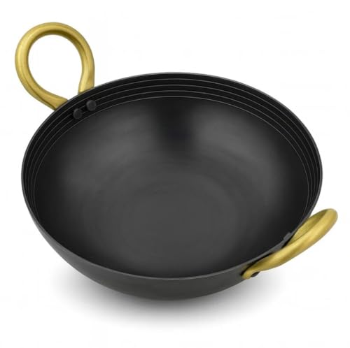 Image of NOVA Kart Pure Iron Cooking Kadhai 1kg | 1L Capacity | Heavy Duty Lohe Ki Kadai for Deep Fry, Tadka & Sabzi | Traditional Home Kitchen Iron Cookware