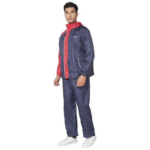 Image of Citizen Hooded Raincoat for Men Women Waterproof for Bike Riders 180T Micro Fabric Lightweight Stylish Sealed Hood, Large Pockets, Heavy-Duty Zippers Rainwear with Carry Pouch-CR013