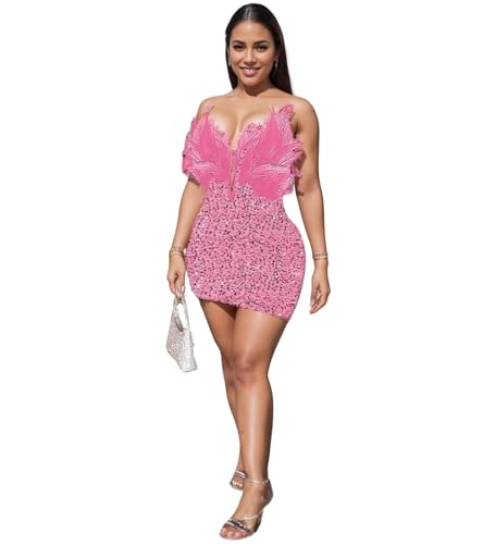 Image of Jigfar Women's Sexy Rhinestone Sheer Mesh See Through Bodycon Dress Birthday Party Club Night Outfits