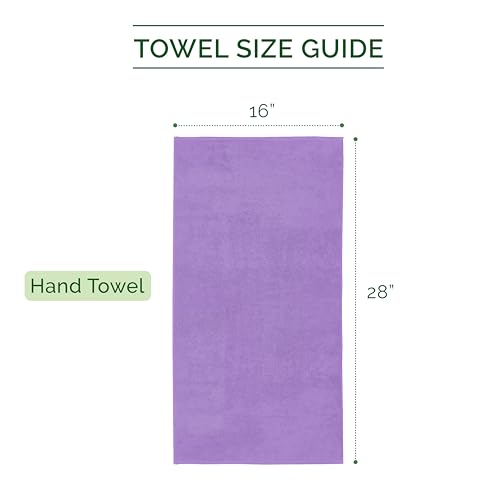 Image of Elegant Comfort Three Line Popcorn Towel Set for Bathroom 16 x 28 inches, Premium Hotel Quality 4-Pack Hand Towels, 100% Turkish Cotton, Soft and Durable, Quick Dry and Highly Absorbent, Lavender
